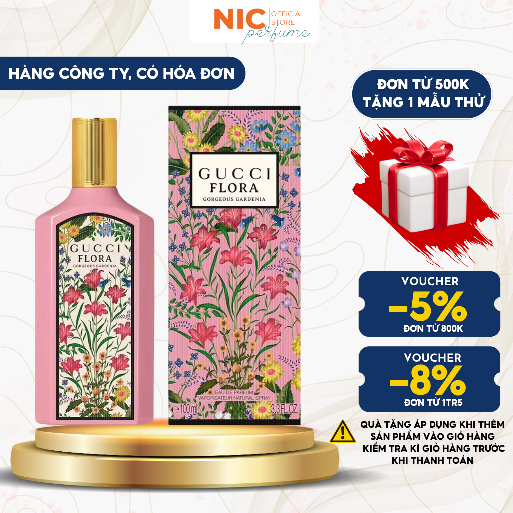 Nước Hoa Fullsize Gucci Flora Gorgeous Gardenia EDP 100ml, hàng chính hãng công ty đầy đủ hoá đơn ch