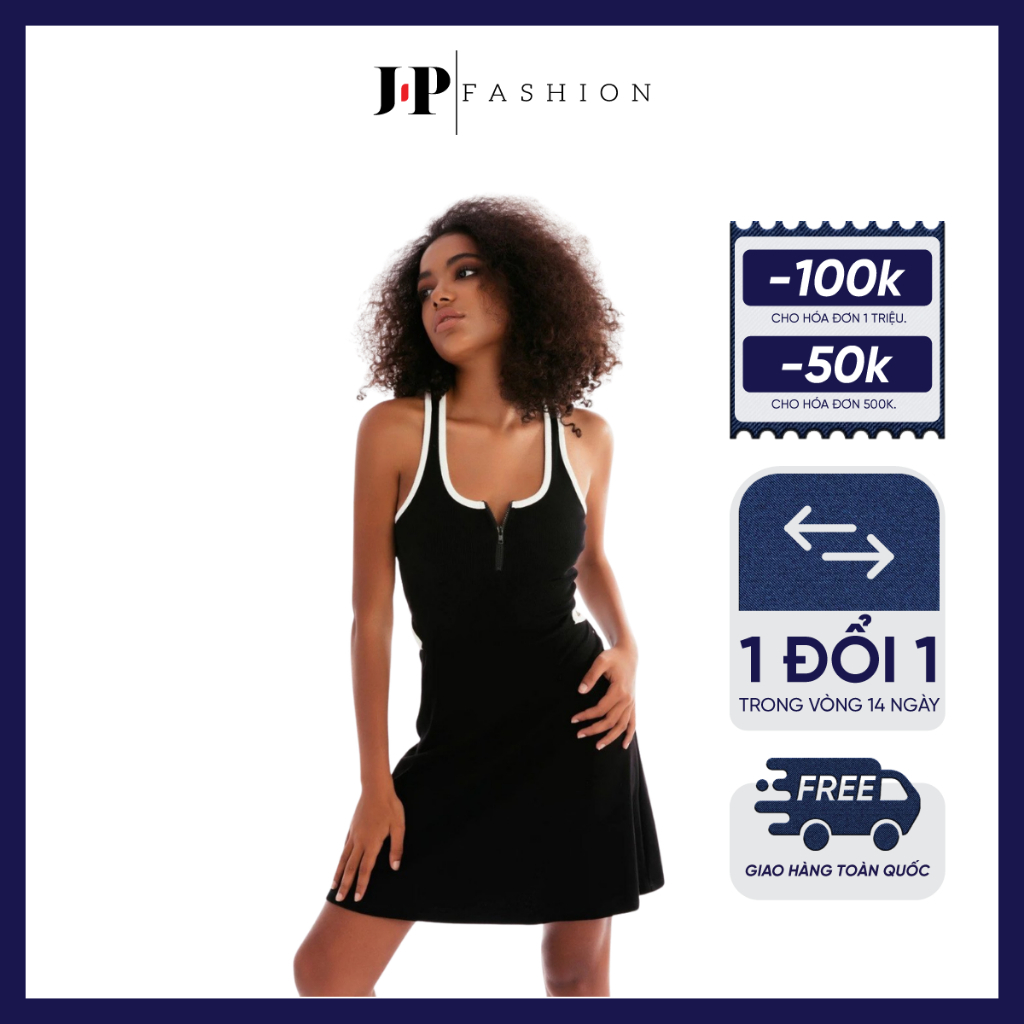Váy Thể Thao Nữ J-P Fashion Hở Lưng Liền Thân Phối Viền Trắng Pickleball, Tennis, Golf Crush
