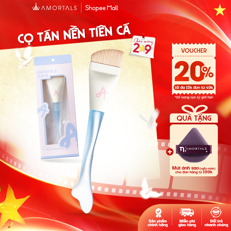 《Amortals Vietnam》Cọ Tán Nền AMORTALS Cọ Trang Điểm Cá Nhân Tiên Cá Đầu Vát Tán Nền Mịn, Không Vệt