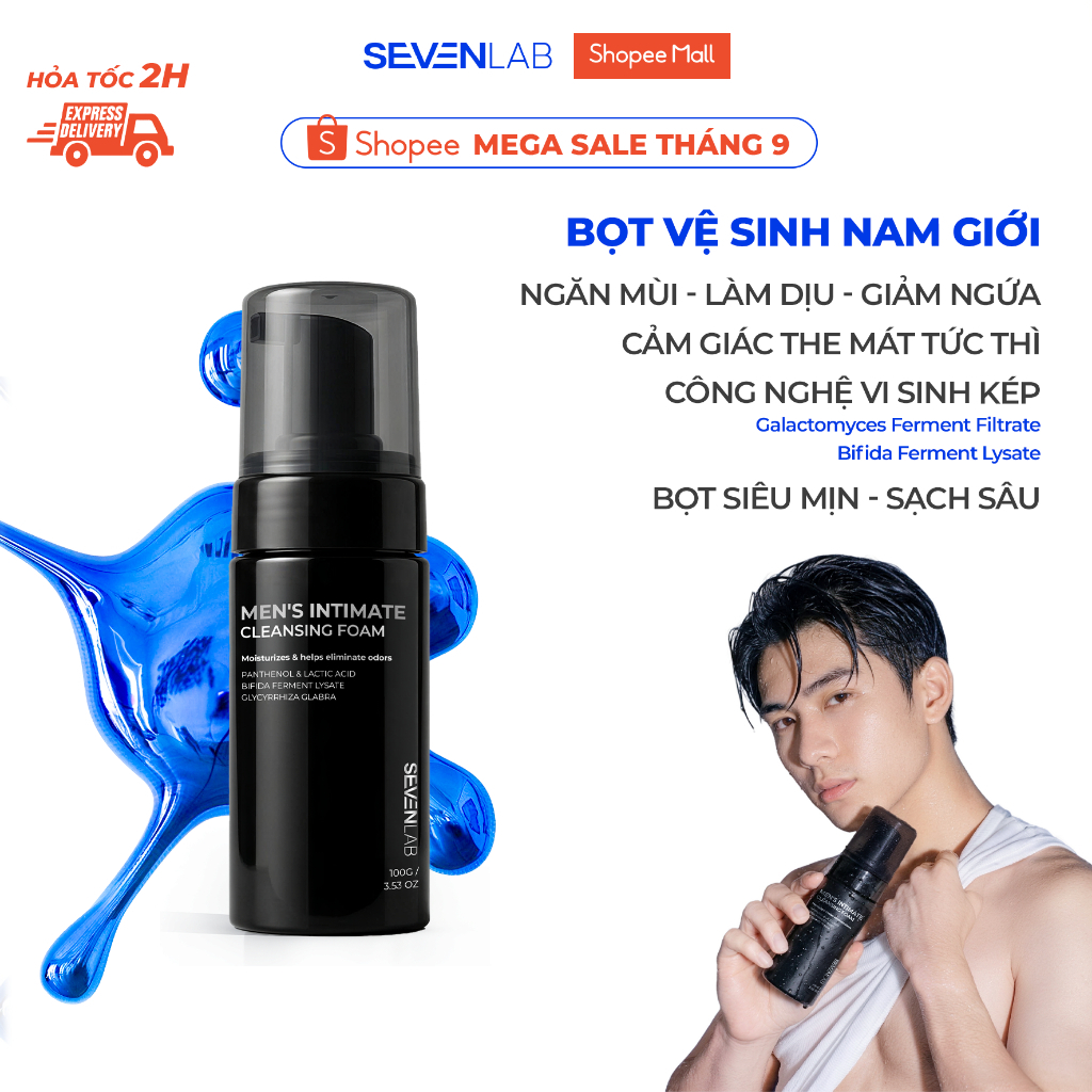 [QUÀ TẶNG] Bọt vệ sinh nam giới SEVENLAB giúp khử mùi, kháng khuẩn, sạch sâu cùng với hương bạc hà