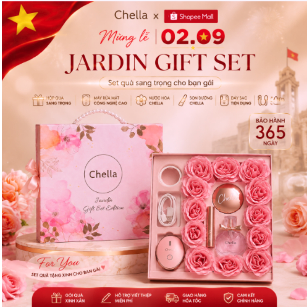[QUÀ TẶNG BẠN GÁI] Chuột Rửa Mặt Chella 4in1 – Set Hộp Quà Cao Cấp Tặng Bạn Gái, Gói Sẵn + Thiệp
