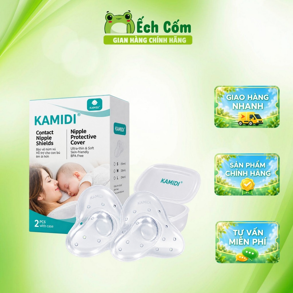 Núm Trợ Ti kamidi Chất Liệu Silicon Co Dãn Mềm Mại Bảo Vệ Đầu Ngực Cho Mẹ