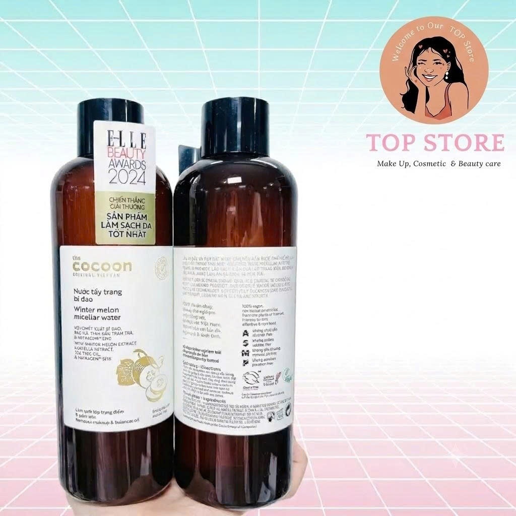 Nước Tẩy Trang Cocoon Bí Đao 500ml Thuần Chay Dịu Nhẹ Cho Da Dầu Mụn Meitu Beauty