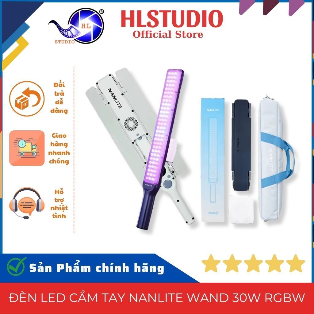 Đèn Led Cầm Tay Nanlite Wand 30W RGBW 2700K-7500K Chip Nebula C4 HL Studio