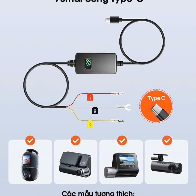 Bộ Hardwire Kit 70mai  UP06 Cho Camera Hành Trình 70mai