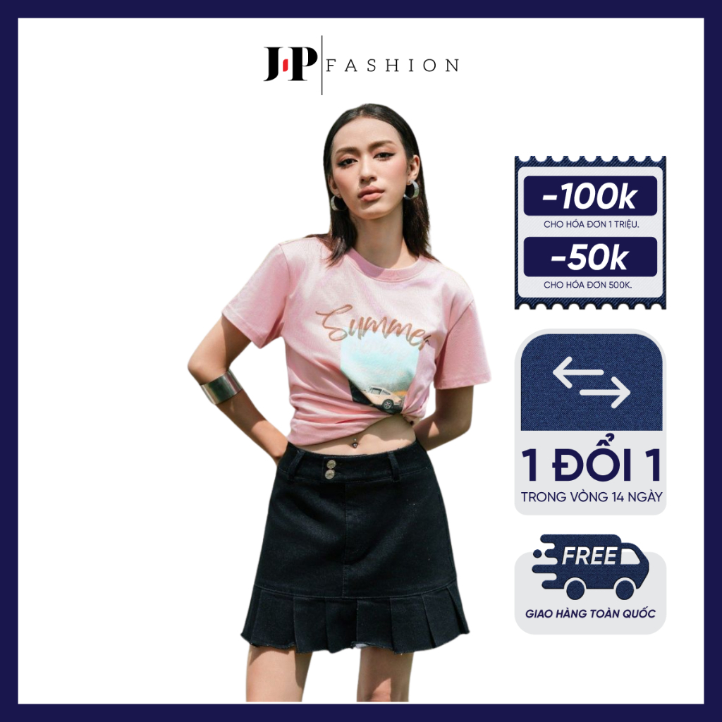 Chân Váy Jeans Xếp Ly - J-P Fashion 17011890