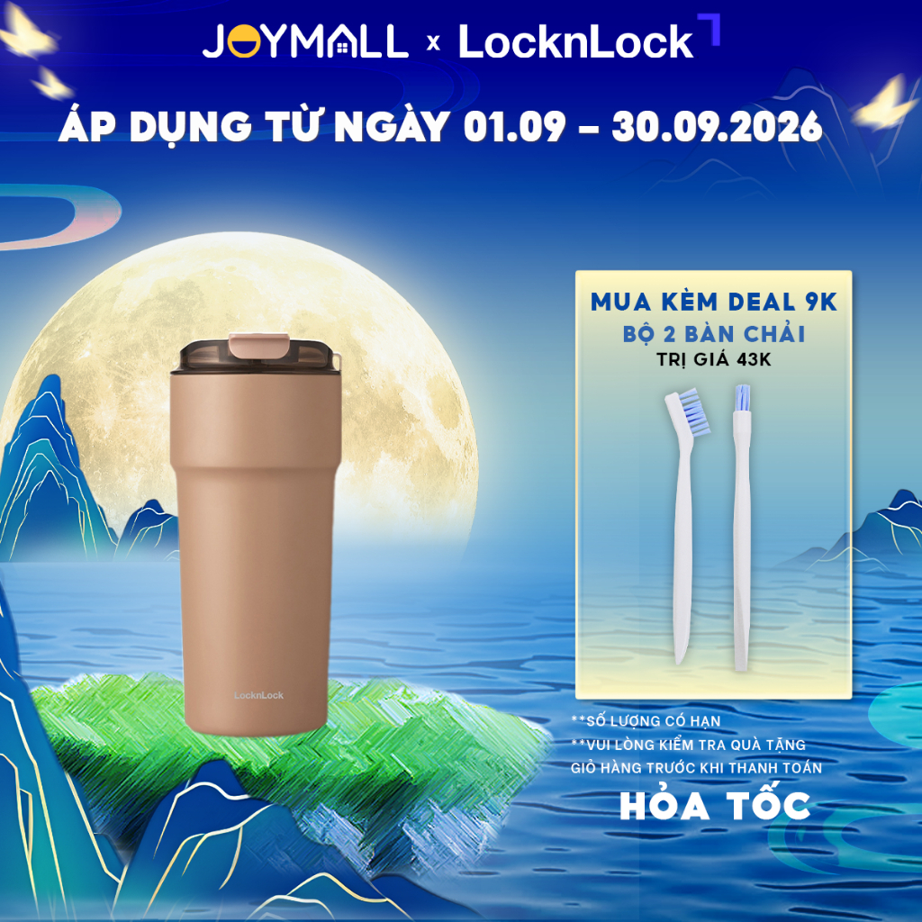 Ly Giữ Nhiệt Thép Phủ Sứ LocknLock Metro Cafe Tumbler 650ml LHC4359CHO, Hàng Chính Hãng - JoyMall