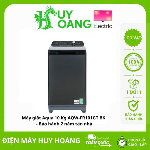 [SHIP HỎA TỐC 2H HN] Máy giặt Aqua 10 Kg AQW-FR101GT BK - Bảo hành 2 năm tận nhà