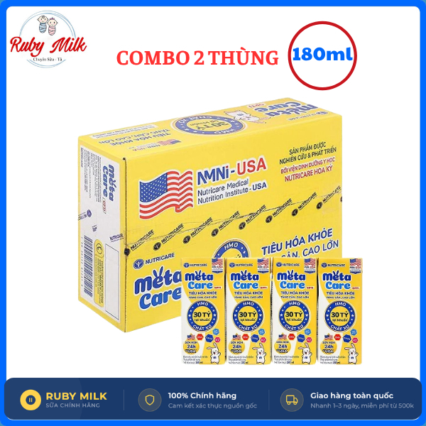 [Combo 2 Thùng] Thùng 48 hộp sữa pha sẵn Nutricare Metacare OPTI vàng 180ml