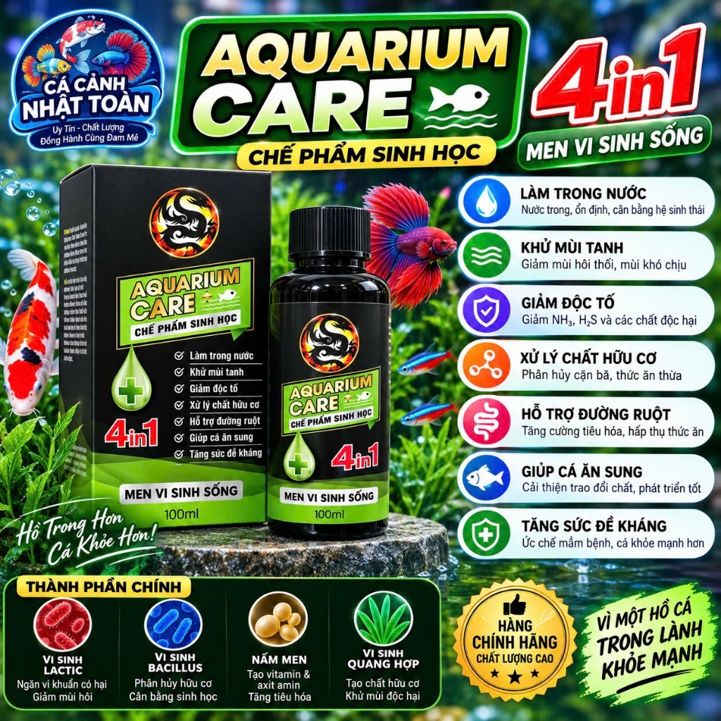 Men Vi Sinh Làm Trong Nước, Khử Mùi Tanh Aquarium Care