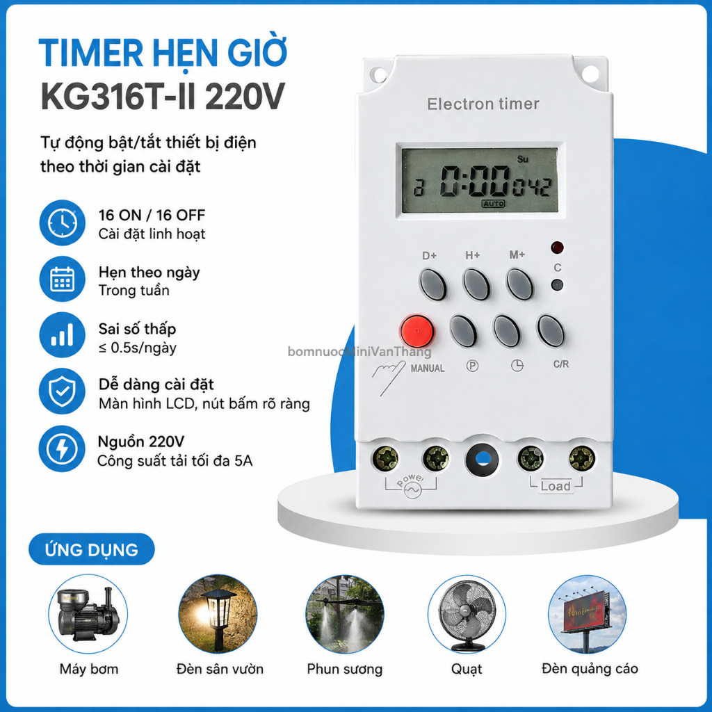Timer Hẹn Giờ Điện Tử KG316T-II 220V