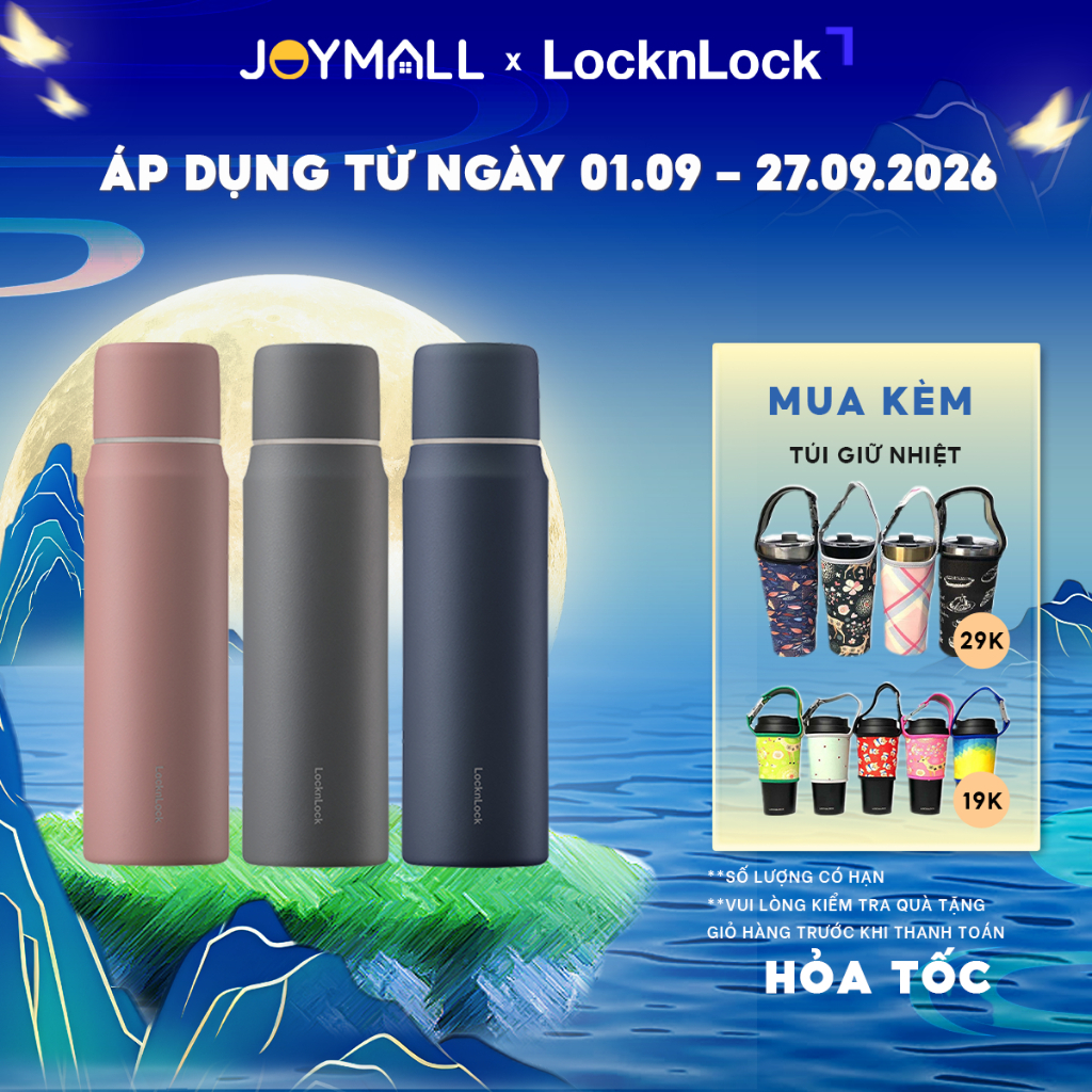 Bình giữ nhiệt LocknLock Maman Cup LHC1487 505ml  Hàng chính hãng, nắp làm cốc uống - JoyMall