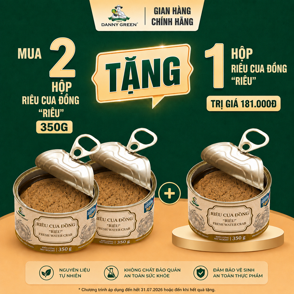 Riêu Cua Đồng Ăn Liền DannyGreen | Riêu Cua Tươi Sống, Chế Biến Sẵn, Tiện Lợi, Không Chất Bảo Quản, 