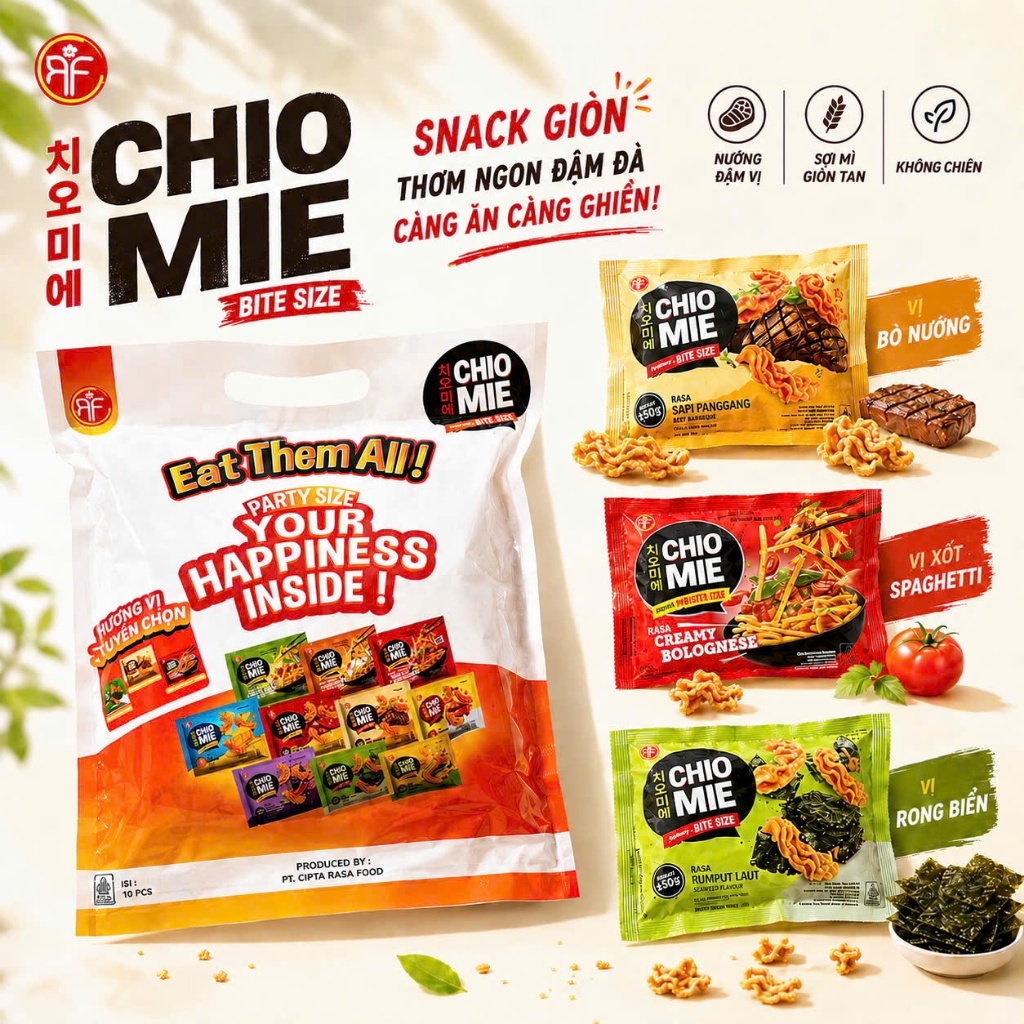 SNACK CHIO MIE 3 VỊ TUYỂN CHỌN TỪ INDONESIA