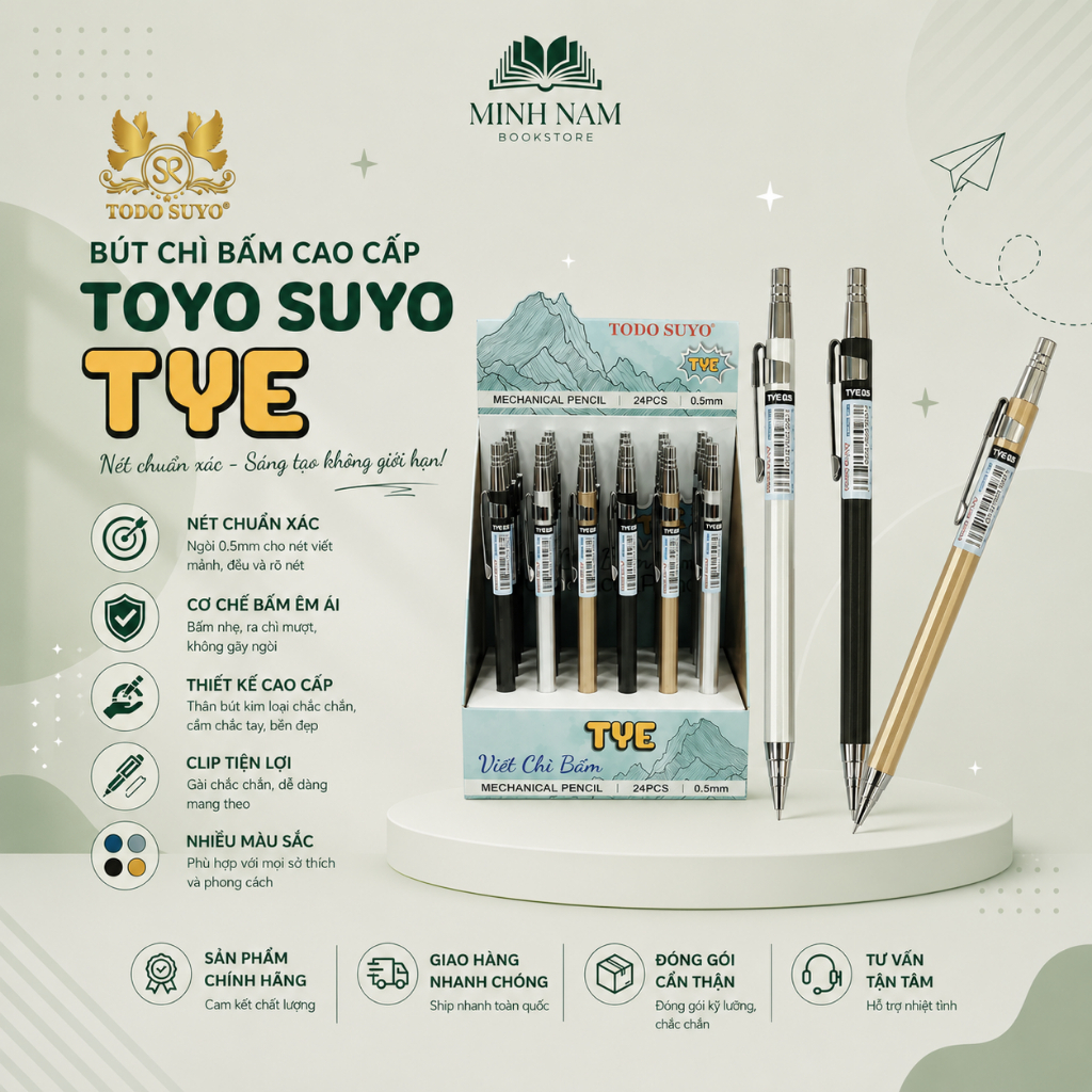 (Combo 3/6/12 Cây) Chì Bấm Cao Cấp TODO SUYO TYE – GSTAR