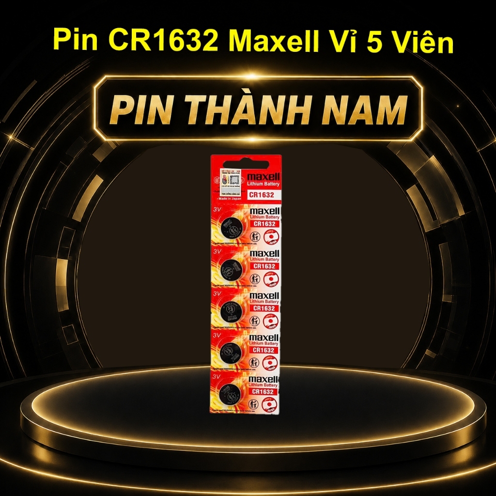 Pin CR1632 Maxell Vỉ 5 Viên Chính Hãng Thay Pin Cảm Biến Áp Suất Lốp