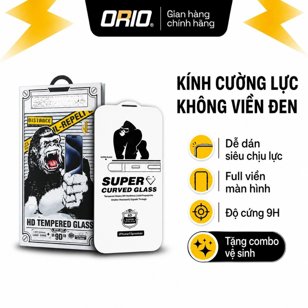 Kính Cường Lực iPhone KK Không Viền Đen Full Viền màn hình Hạn Chế Vân Tay Siêu Chịu Lực 9H