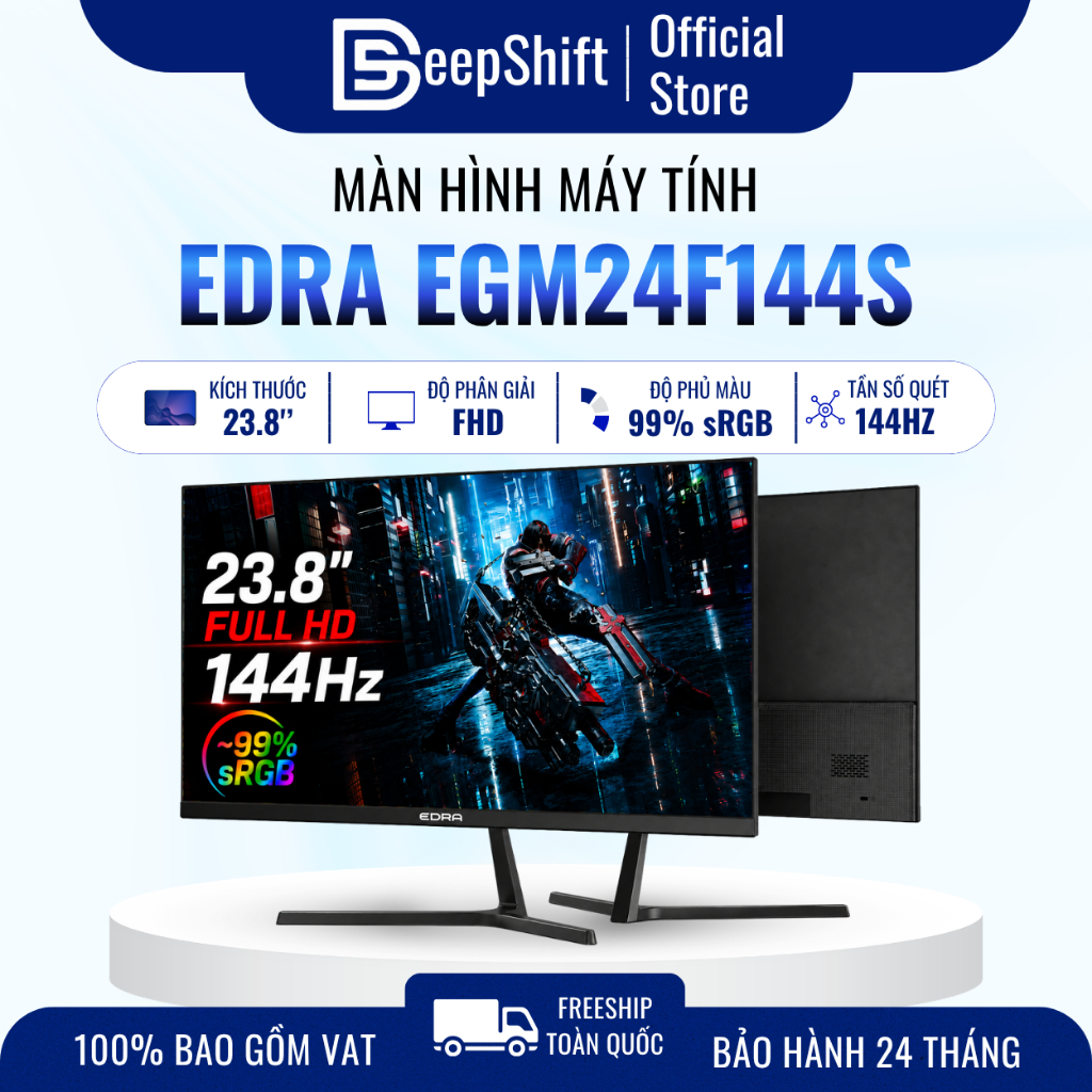 Màn Hình Gaming EDRA EGM24F144S 23.8 Inch Full HD 144Hz | IPS | 99% sRGB | Adaptive Sync | HDR