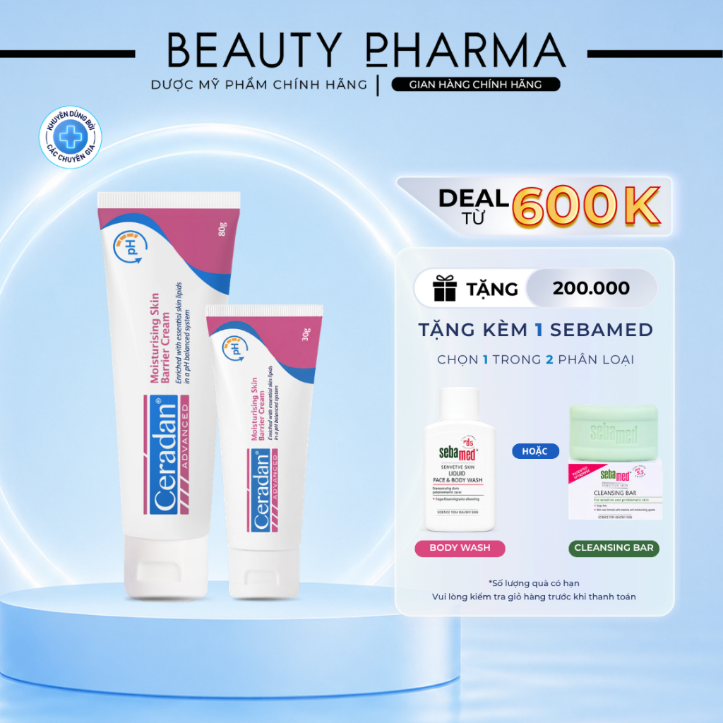[30G / 80G - DATE MỚI - CHÍNH HÃNG] Ceradan Advanced Moisturising Skin Barrier Cream - Kem Dưỡng Ẩm,