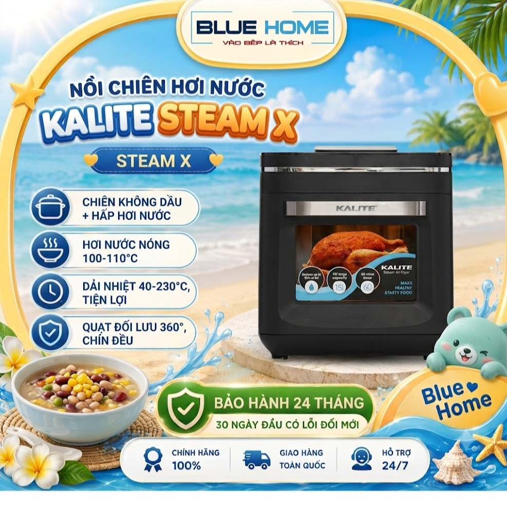 Nồi Chiên Hơi Nước Kalite Steam X, 15Lit - 2620w, Hàng Chính Hãng