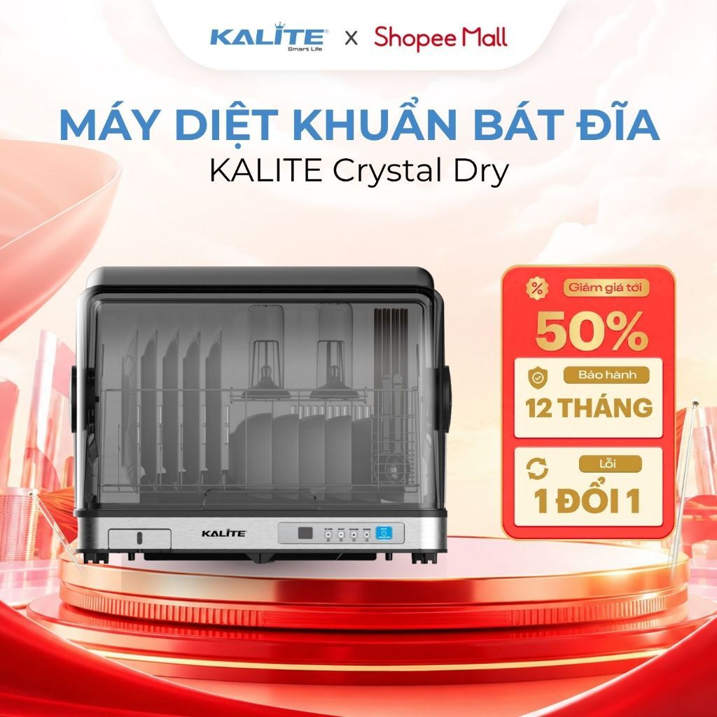 [Kalite x KOC] Máy Diệt Khuẩn Bát Đĩa KALITE CRYSTAL DRY Dung Tích 40L - Sấy Khô - Khử Khuẩn UV