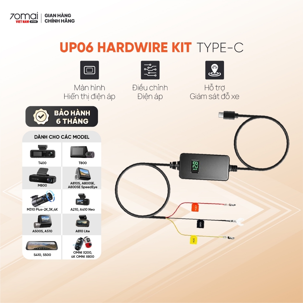 Bộ Hardwire Kit 70mai UP06 cho camera hành trình 70mai
