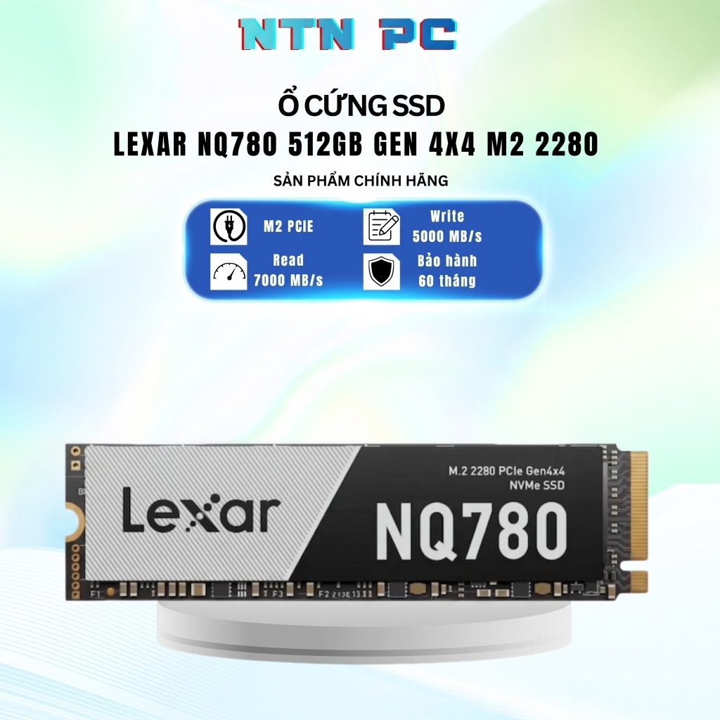 Ổ Cứng SSD Lexar NQ780 512GB (NVMe PCIe/ Gen4x4 M2.2280/ 5000MB/s/ 2500MB/s) | NEW | CHÍNH HÃNG