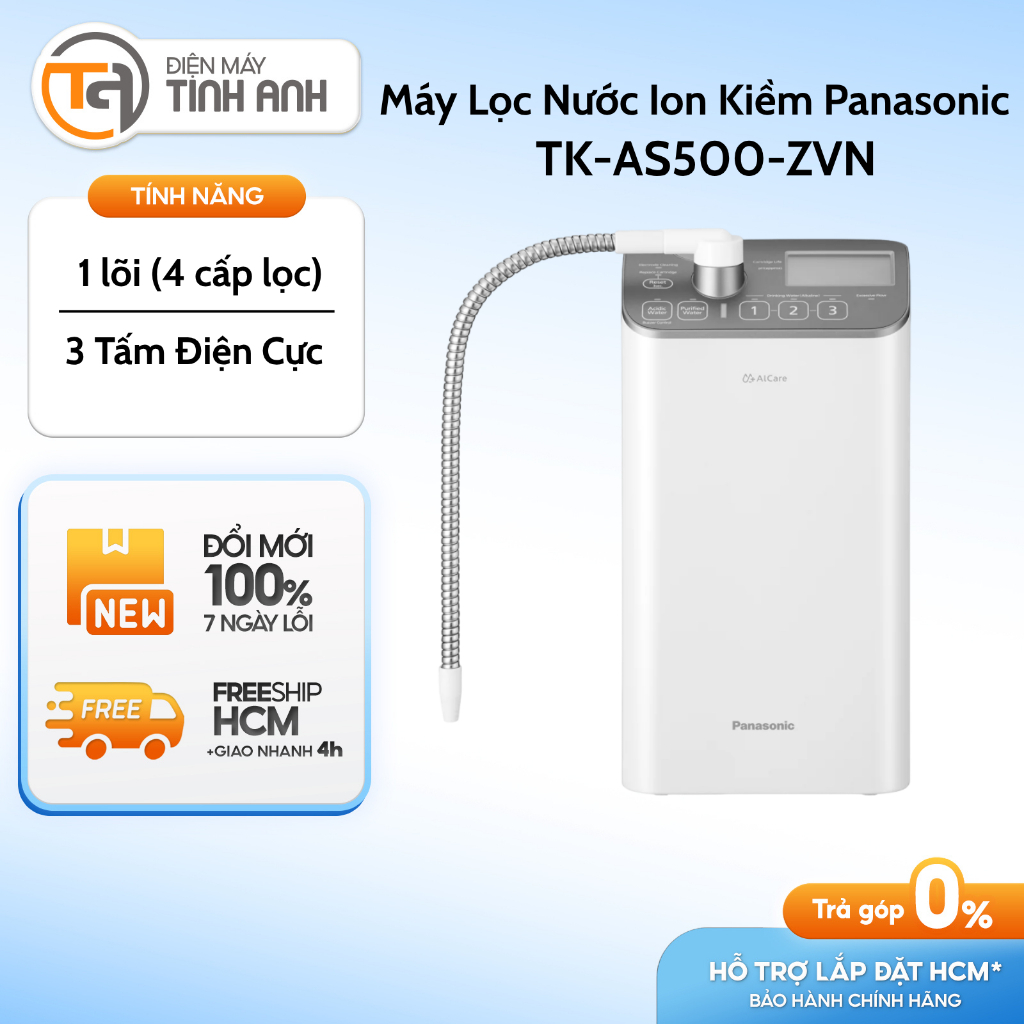 Máy Lọc Nước Điện Giải Ion Kiềm Panasonic TK-AS500-ZVN - 3 Tấm Điện Cực  [GIAO 0Đ HCM]