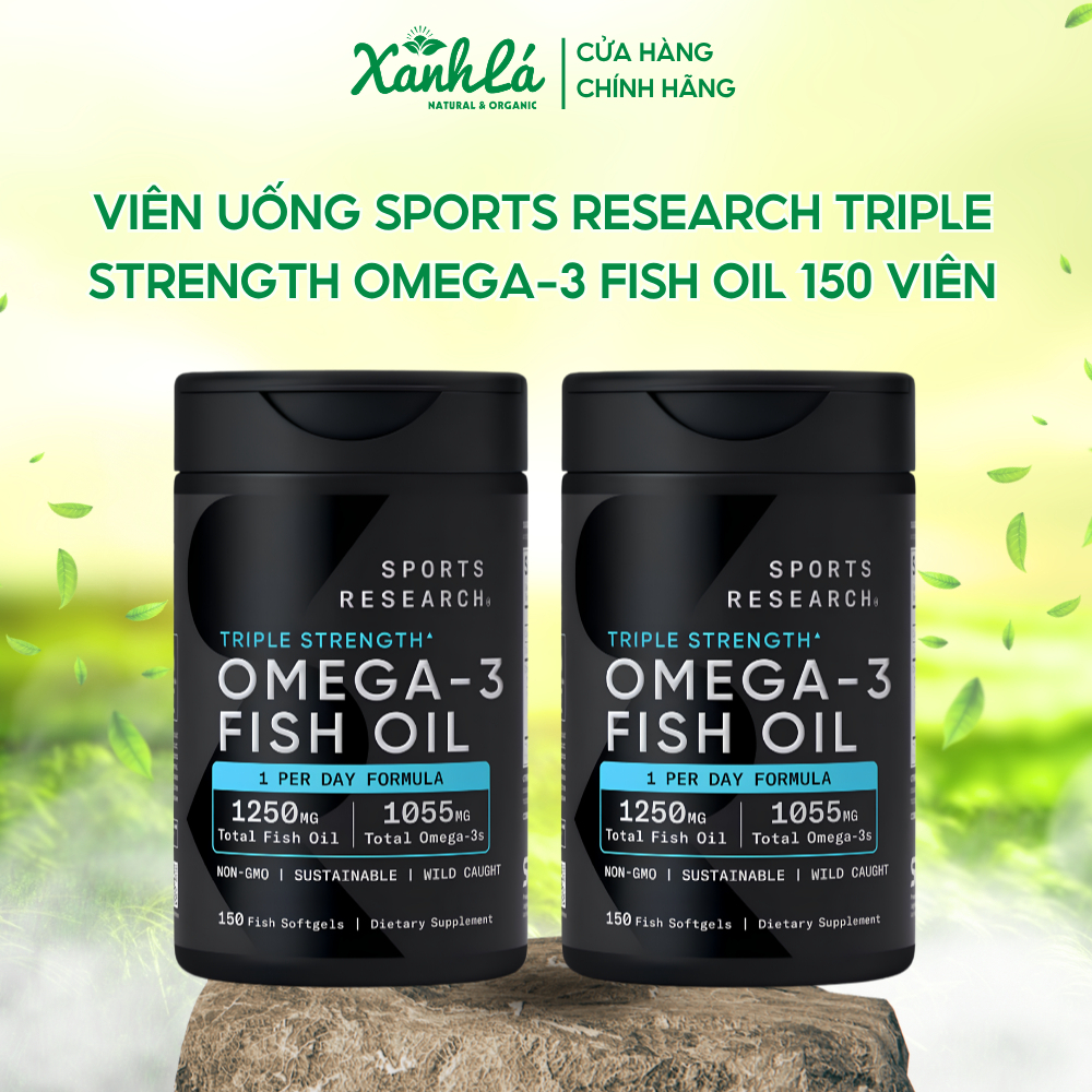 Viên Uống Sports Research Triple Strength Omega-3 Fish Oil 150 Viên