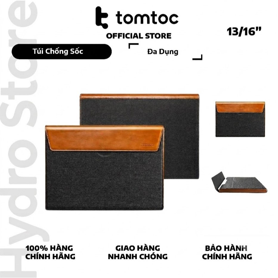 TÚI CHỐNG SỐC TOMTOC (USA) PREMIUM LEATHER FOR MACBOOK -H15
