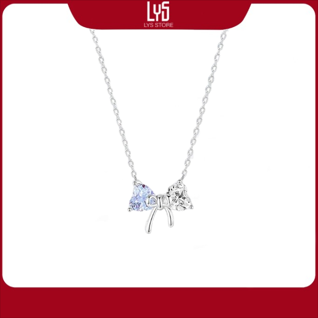 Dây chuyền bạc nữ Lys square bow necklace Fullbox hộp PAN đầy đủ phụ kiện PAN 6325