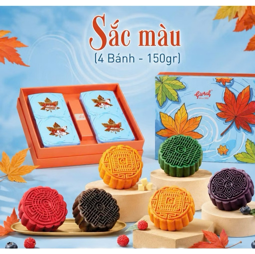 Bánh trung thu Givral Combo SẮC MÀU gồm 4 bánh * 150gr ( 16D - 21D - 23D - 24D )