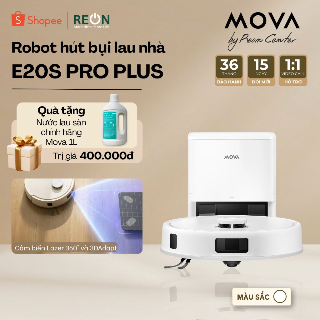 Robot hút bụi Mova E20s Pro Plus - Hàng chính hãng