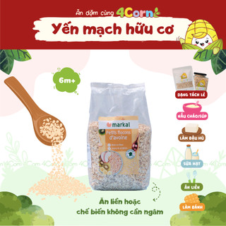 Yến mạch hữu cơ cán vỡ Markal - nhanh mềm, không cần ngâm - Cho bé 6m+