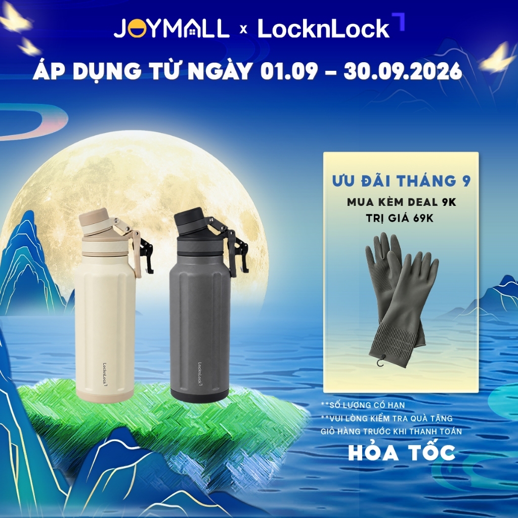 Bình Giữ Nhiệt Thép Không Gỉ 316 LocknLock LHC4409 1 lít ,Hàng Chính Hãng, Có Tay Cầm - JoyMall