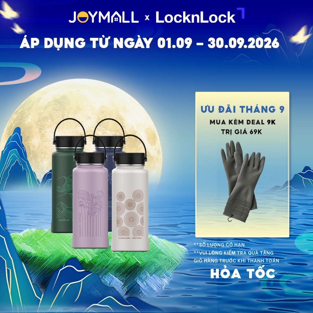 Bình giữ nhiệt LocknLock Riga 897ml LHC4160, Hàng chính hãng, phiên bản quốc tế, Việt Nam - JoyMall