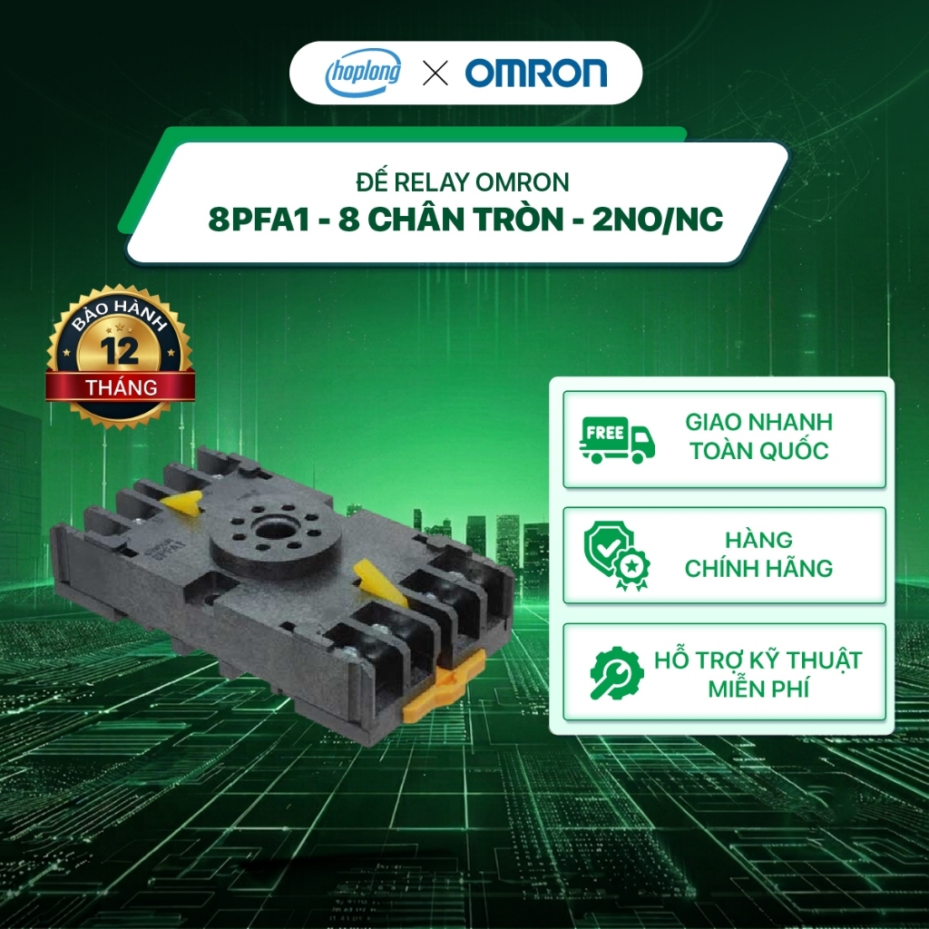 Đế relay Omron 8PFA1 - 8 chân tròn - 2NO/NC