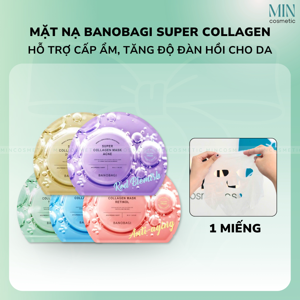 [SUPER COLLAGEN] Mặt Nạ Giấy Hỗ Trợ Cấp Ẩm, Tăng Độ Đàn Hồi Cho Da Banobagi Super Collagen 30ml – Mi