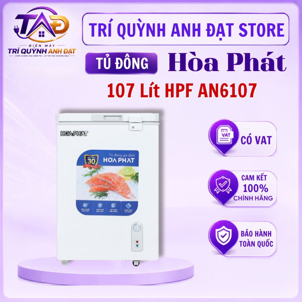 Tủ Đông Mini Hòa Phát 107 Lít HPF AN6107 Dàn Nhôm Đông Nhanh Bảo Hành 24 Tháng Tại Nhà Toàn Quốc