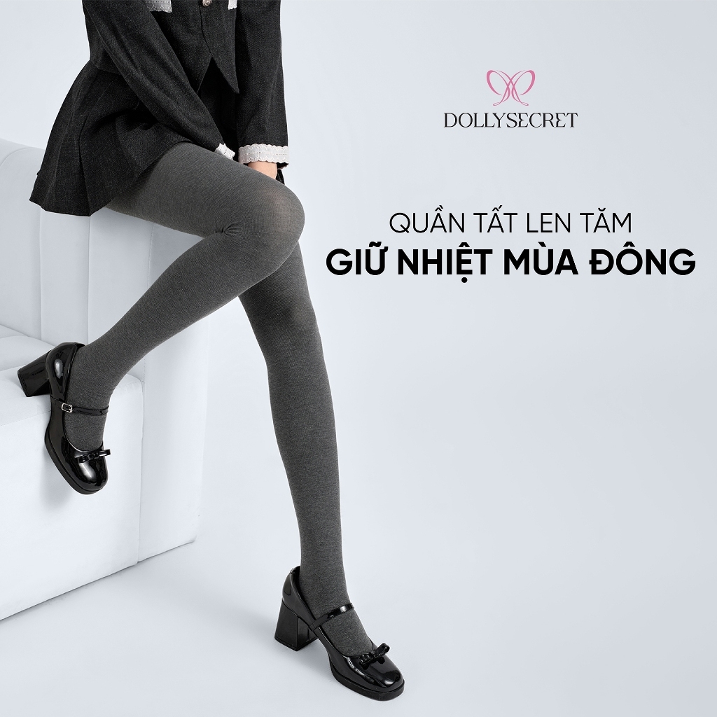 [KOL] Quần Tất Len Tăm OOTD Giữ Nhiệt DOLLYSECRET Công Nghệ Heattech T54