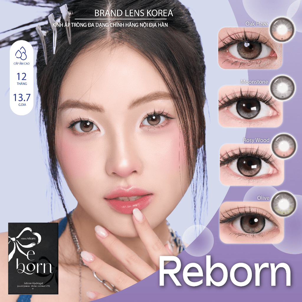 Kính áp tròng cận 1 năm BRANDLENSKOREA lens nâu hàn quốc tự nhiên có viền highlight khoá trục ISHA R