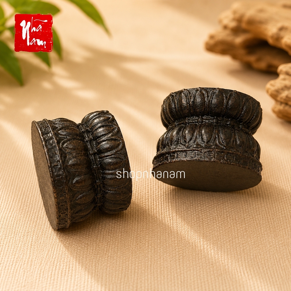 Đôn Gỗ Hoa Sen Mini Kê Tượng Phật, Cây Cảnh Trang Trí Để Bàn - Đế Gỗ Tròn Đặt Tượng