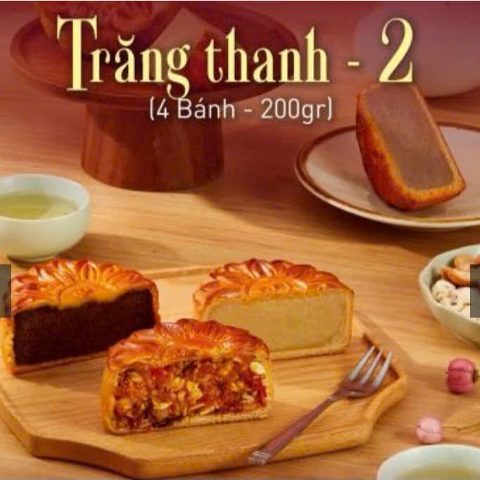 Bánh CHAY trung thu Givral Combo TRĂNG THANH 2 gồm 4 bánh * 200gr ( 12B - 13B - 14B - 29B )