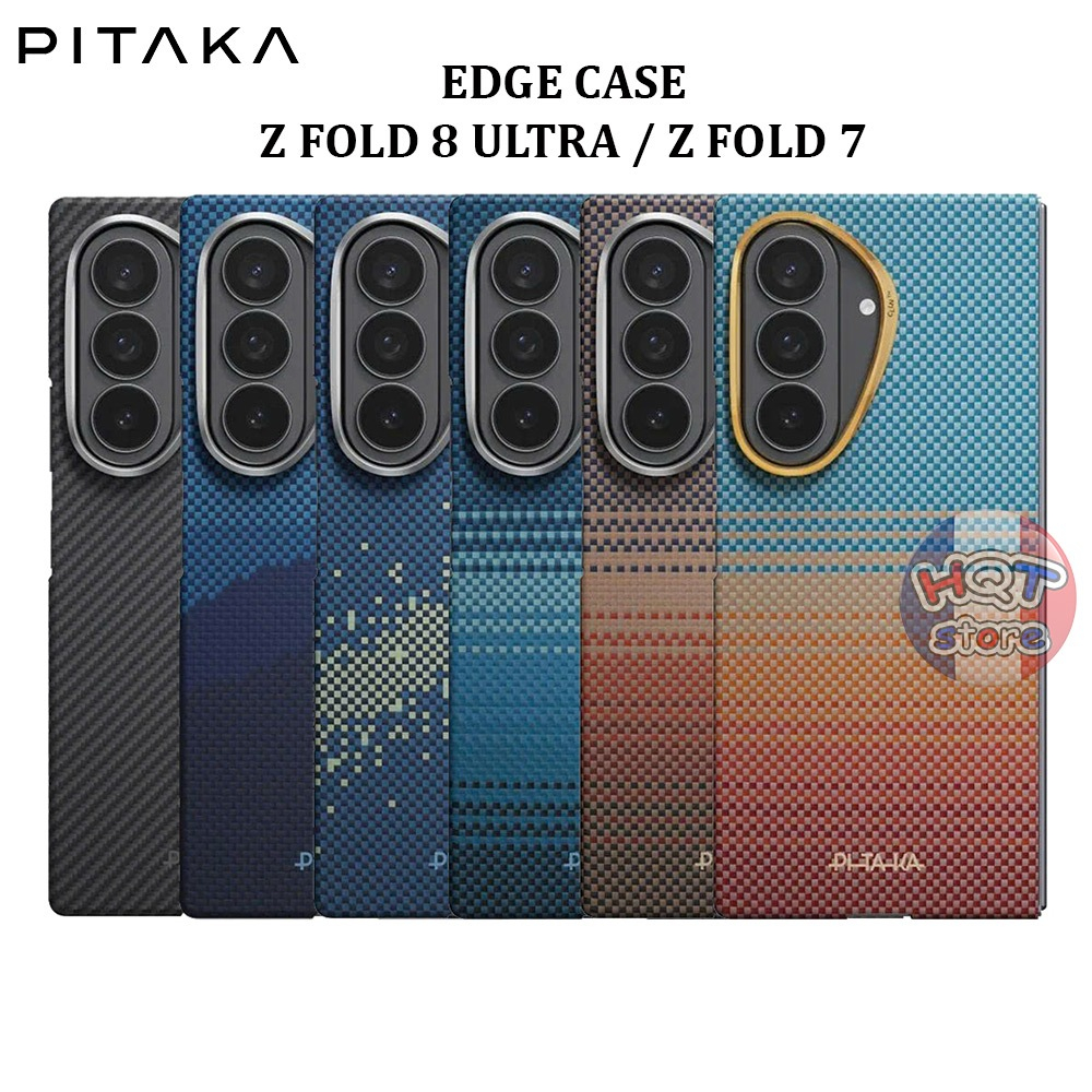 Ốp lưng sợi carbon PITAKA Edge Case cho Z Fold 8 Ultra / Z Fold 7 (Back Case) siêu mỏng nhẹ