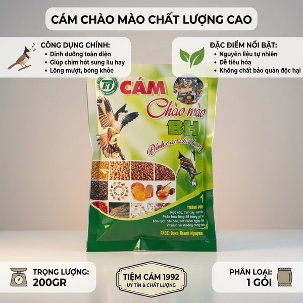 Cám Chào Mào BH - Số 1 - Số 2 - 3in1 - Gói 200gr