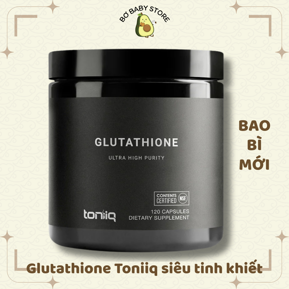 Viên Trắng Da Liều Cao Glutathione 1000mg Tinh Khiết Toniiq 120 Viên - Viên Uống Trắng Da Siêu Tinh 