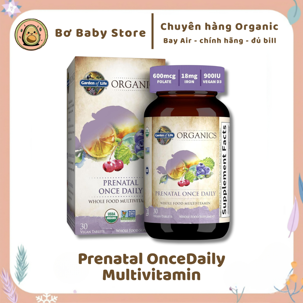 Viên Uống Bổ Bầu Prenatal Once Daily Multivitamin Garden Of Life 30 viên Mỹ (BILL US)