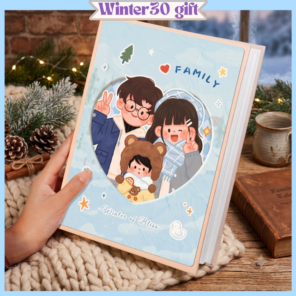 Album Ảnh Cho Bé  Chứa 400 Tấm 6x9 Bìa Nhung Da Lộn - Sổ Lưu Ảnh Gia Đình Cao Cấp Nhiều Size