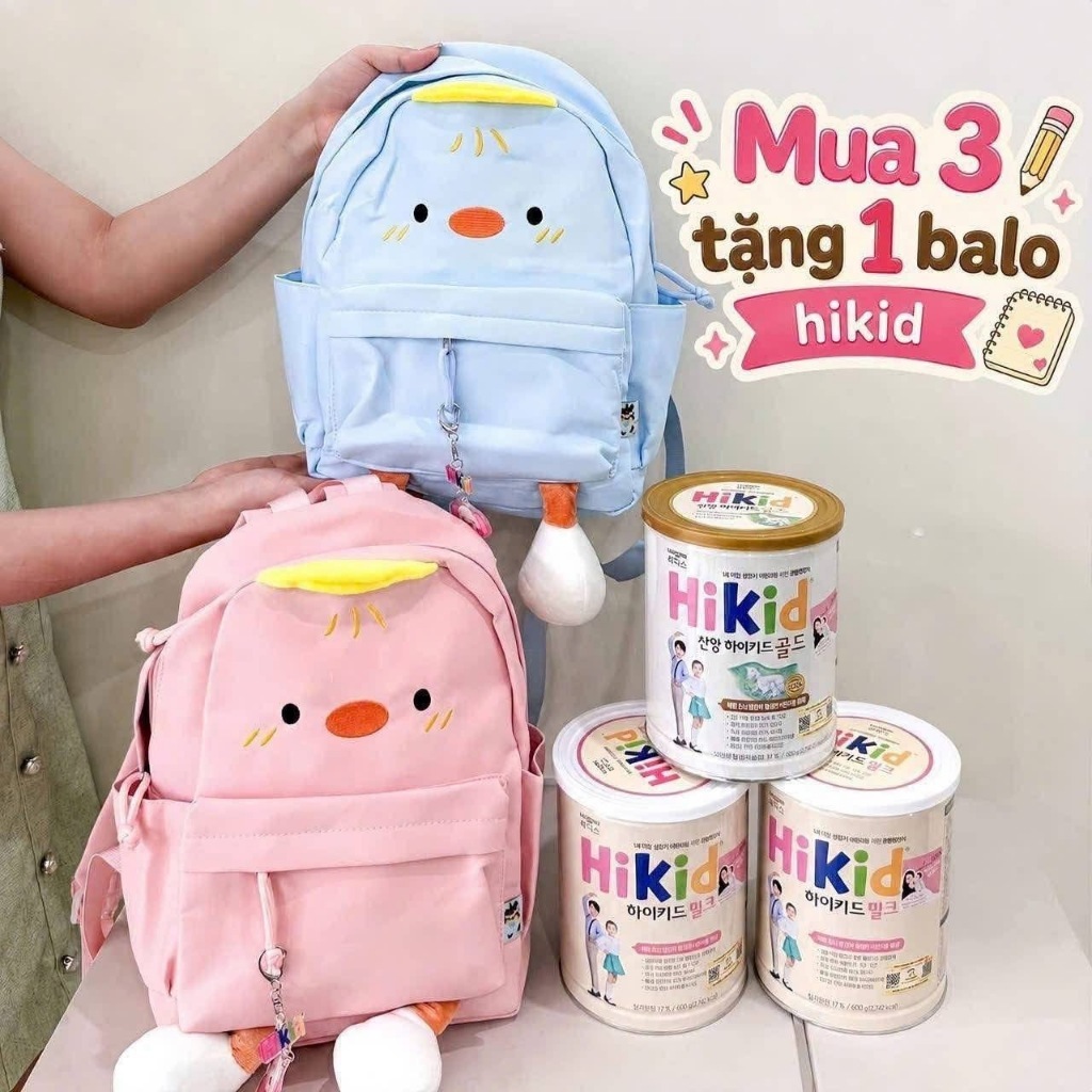 ( Quà Hikid 3 )(Màu ngẫu nhiên) Balo Hikid