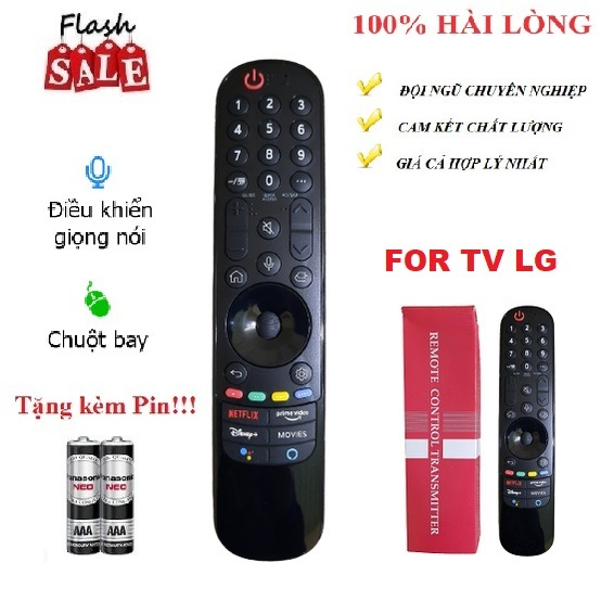 Remote Điều khiển thay thế tương thích cho tivi LG giọng nói 2021 MR21GA dòng tivi LG 2017 đến 2021-Hàng mới Fullbox LG